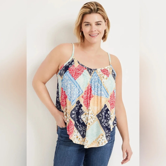 Maurices XXL Ashville Patchwork Smocked Swing Cami - Picture 1 of 5